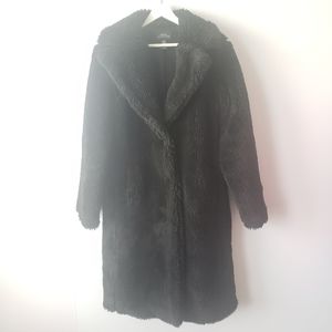 Urban Outfitter long teddy black coat size S